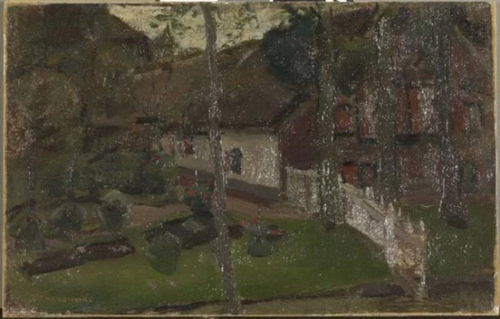 Fabbricato agricolo con recinzione che arriva fino all'acqua - Kunstmuseum Den Haag